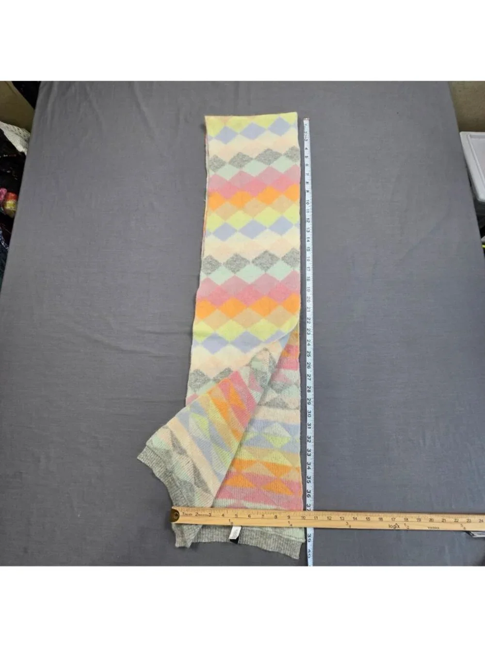 Gap Argyle Lambswool Rabbit Blend Scarf Pastel Multicolor Angora
